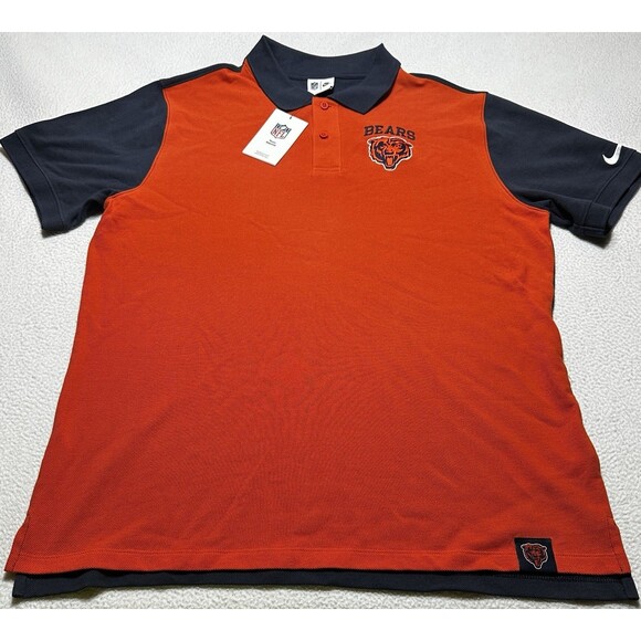 Chicago Bears Nike Polo Golf Shirt Mens Size Large NFL Football NWT New Chitown - Picture 2 of 11